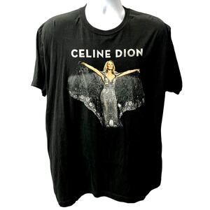 CELINE DION COURAGE TOUR SHIRT — Black 2019-2020 Concert Graphic Tee Men's XL